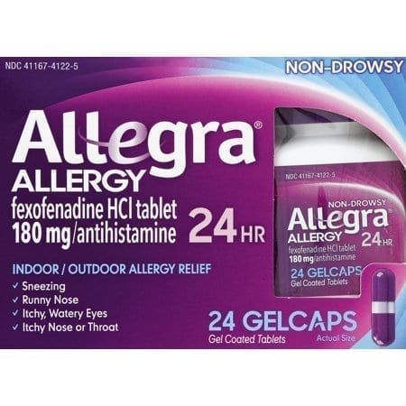 Allegra 24 Hour Allergy Gelcaps, 180 mg, 24 Ct
