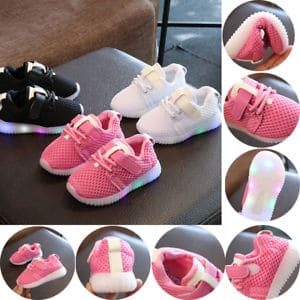 Kids Running Shoes Sneakers LED Light Up Luminous Sport Trainer Baby Boys Girls
