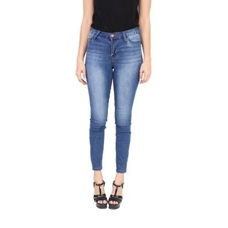 Mid Rise Basic Skinny Jeans with Whisker Detail 1