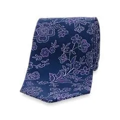 Floral Silk Tie - Purple