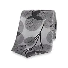 Floral Silk Tie - Grey