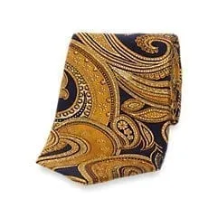 Paisley Silk Tie - Gold