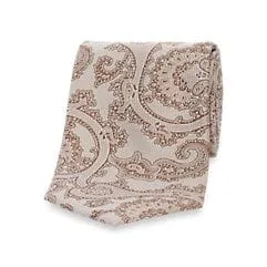 Paisley Silk Tie - Tan