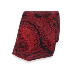 Paisley Silk Tie - Red