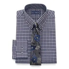 Pure Cotton - Check Button Cuff Dress Shirt