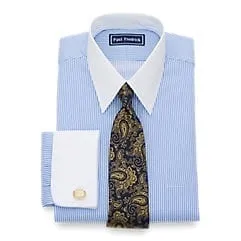 Pure Cotton Satin - Stripe French Cuff Dress Shirt