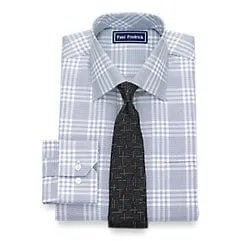 Slim Fit Egyptian Cotton - Check Button Cuff Dress Shirt