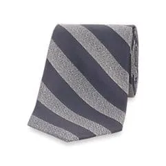 Stripe Silk Tie - Grey