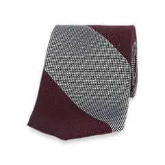 Stripe Silk Tie - Burgundy