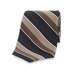 Stripe Silk Tie - Black