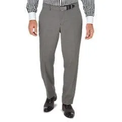 Tailored Fit Wool - Houndstooth Flat Front Suit Pant