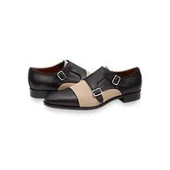 Travis Double Monk Strap - Black/Natural