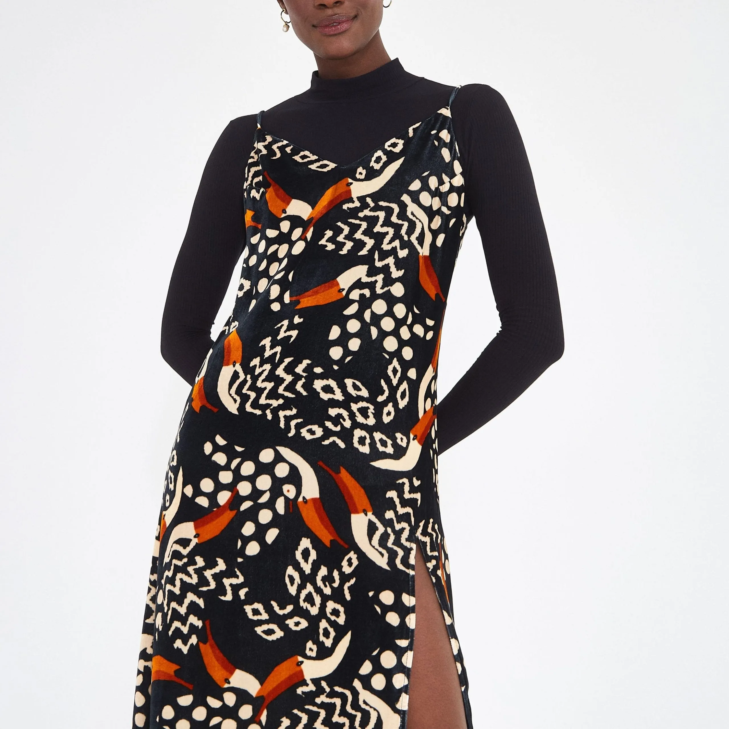 BLACK TUCANO VELVET DRESS - Midi Dress