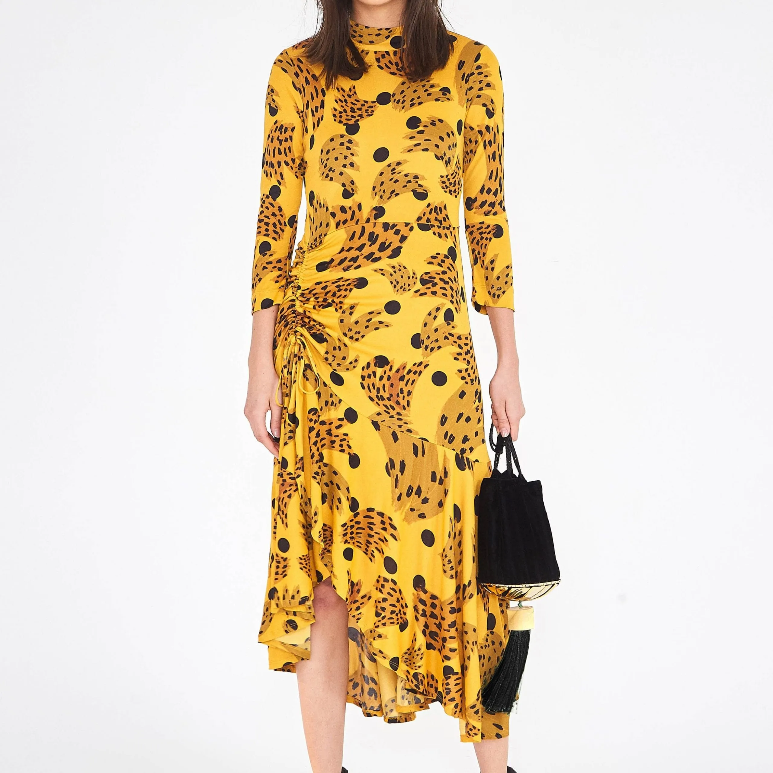 CARAMEL BANANA MIDI DRESS - Beaded Tassel