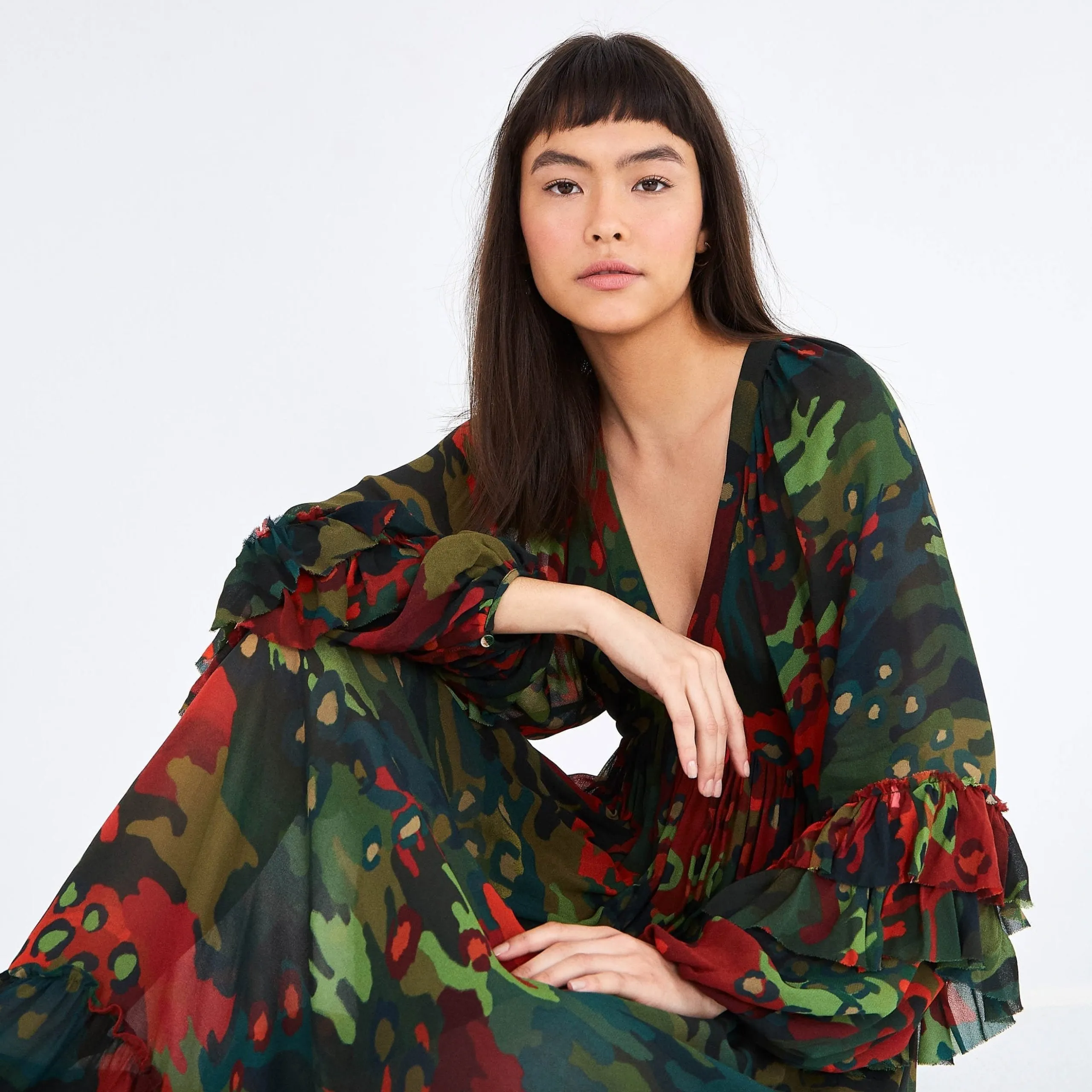 LEOPARD CAMO MAXI DRESS