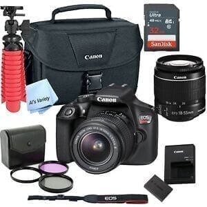 New Canon Rebel T6 SLR Camera Premium Kit w/ 18-55 Lens, bag, SD Card