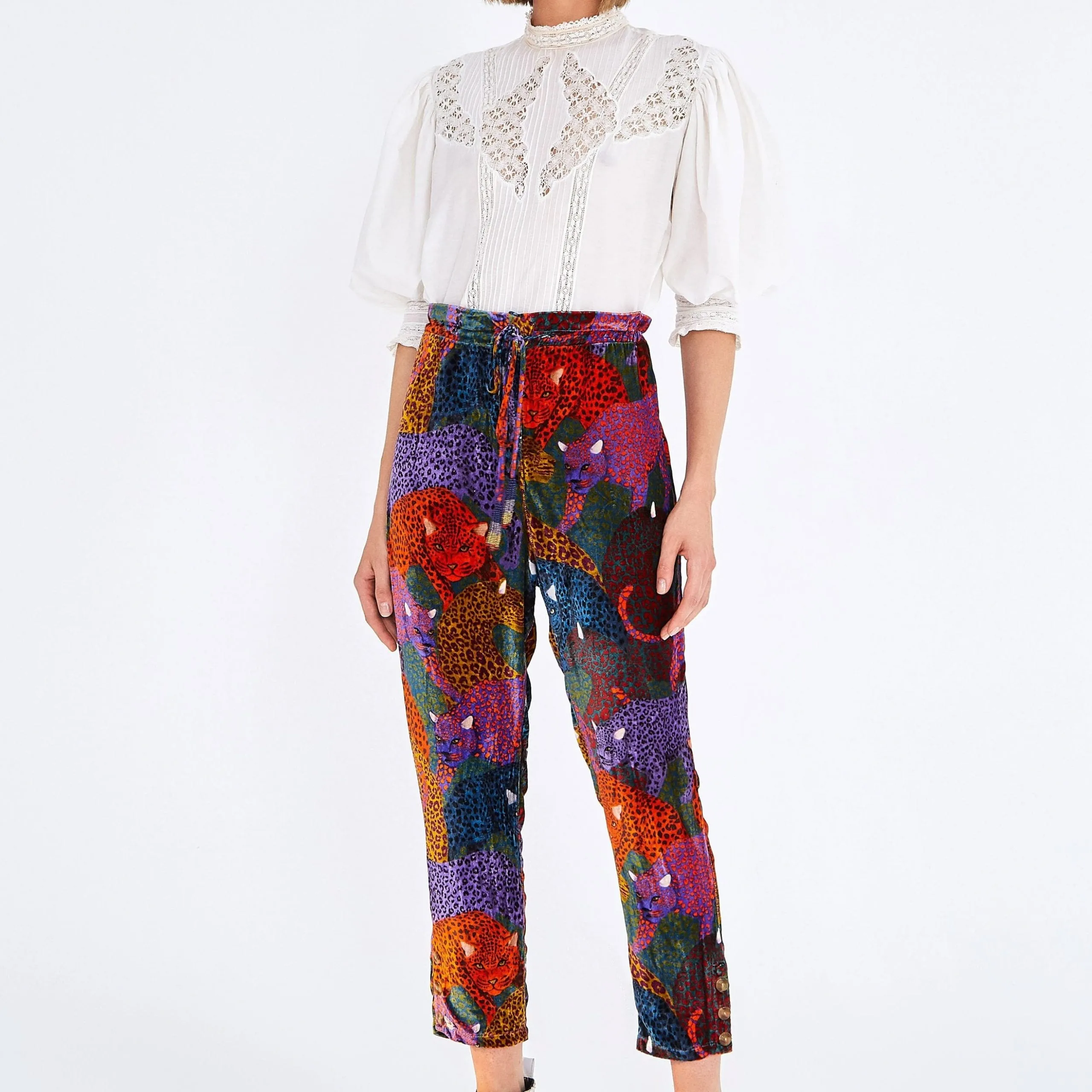 RAINBOW JAGUAR VELVET PANTS