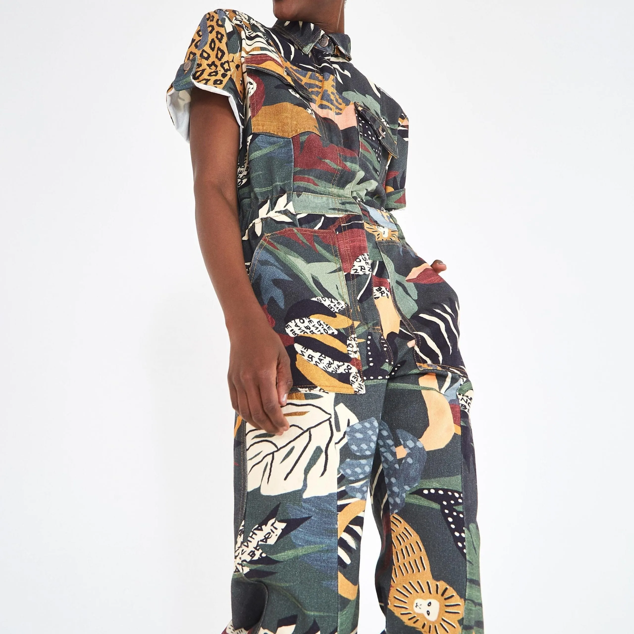 Tropical Forest Jumpsuit - Straight fit legs