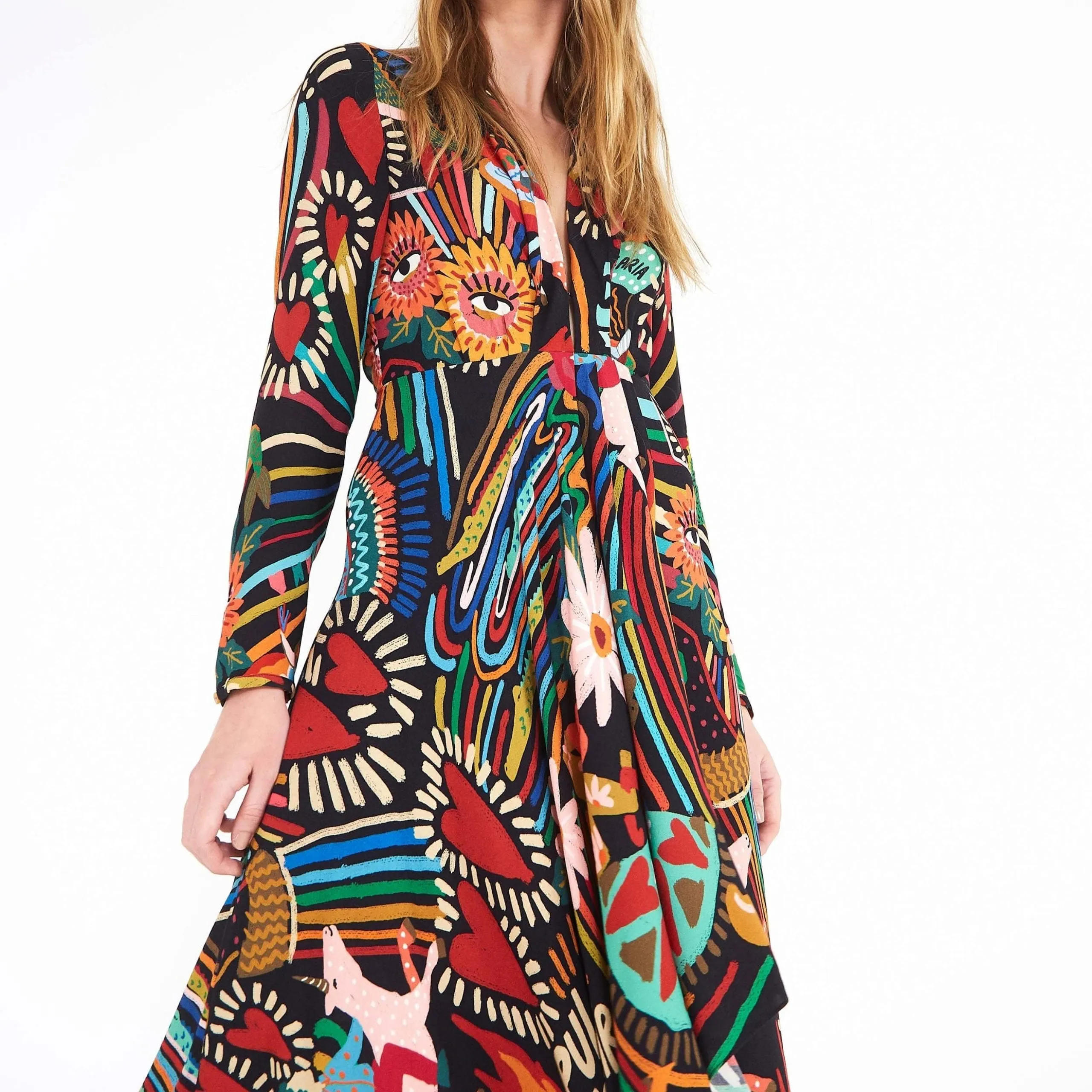 WINTER CARNIVAL V NECK MAXI DRESS