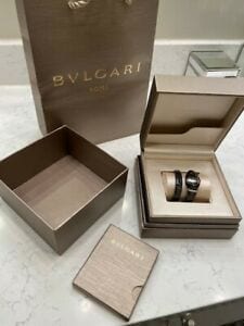 Bulgari Serpenti Spiga Quartz Black Ceramic Ladies Bracelet Watch 102734