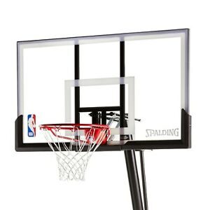 Spalding NBA 54″ Portable Angled Basketball Hoop with Polycarbonate Backboard