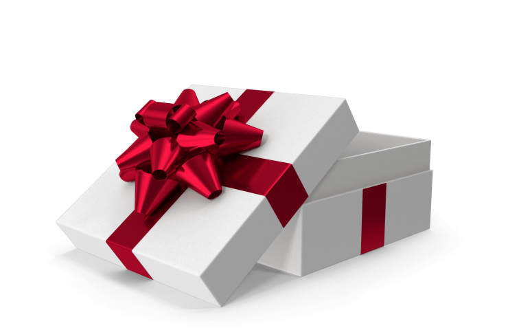 Gift Box Opened White Red