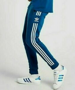 RARE adidas Originals Men's Slim Fit ID96 TRACK PANTS LG . blue LAST1