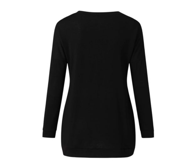 Crew Neck Alpaca Print Long Sleeve Top