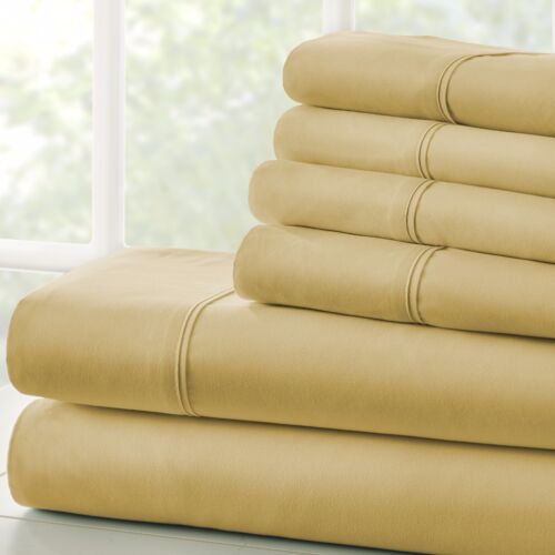 Kaycie Gray Basics Softest Microfiber 6PC Sheets Set Deep Pocket
