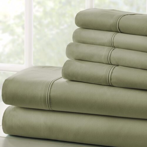 Kaycie Gray Basics Softest Microfiber 6PC Sheets Set Deep Pocket