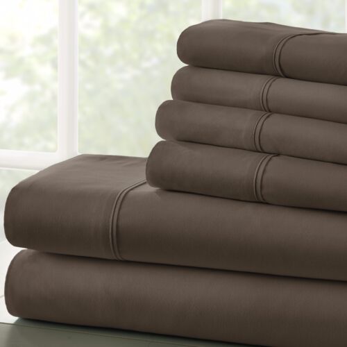 Kaycie Gray Basics Softest Microfiber 6PC Sheets Set Deep Pocket