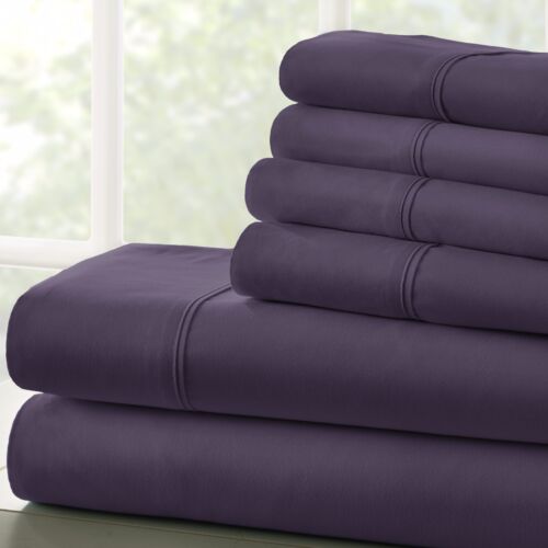 Kaycie Gray Basics Softest Microfiber 6PC Sheets Set Deep Pocket