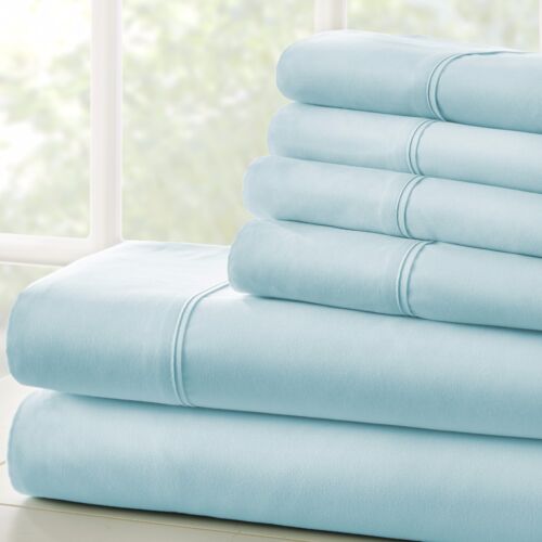 Kaycie Gray Basics Softest Microfiber 6PC Sheets Set Deep Pocket
