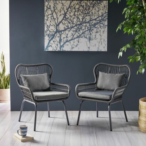 Kimberley Steel & Rope PE Wicker Indoor Accent Chairs