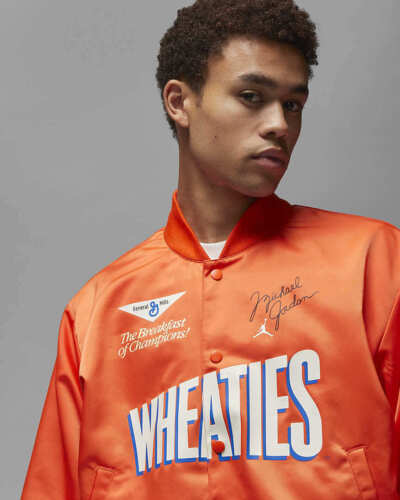 Nike Jordan Flight MVP Wheaties Jacket Orange Black