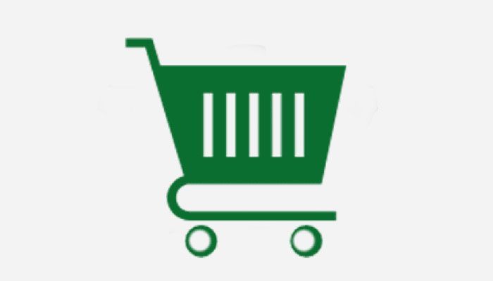Shopping cart button (green) for viewing your cart