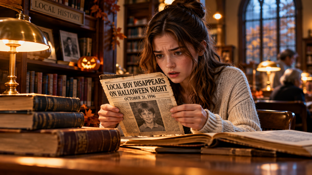 Emily Carter discovers an old newspaper about Daniel Whitmore, a boy who disappeared on Halloween night in 1996.